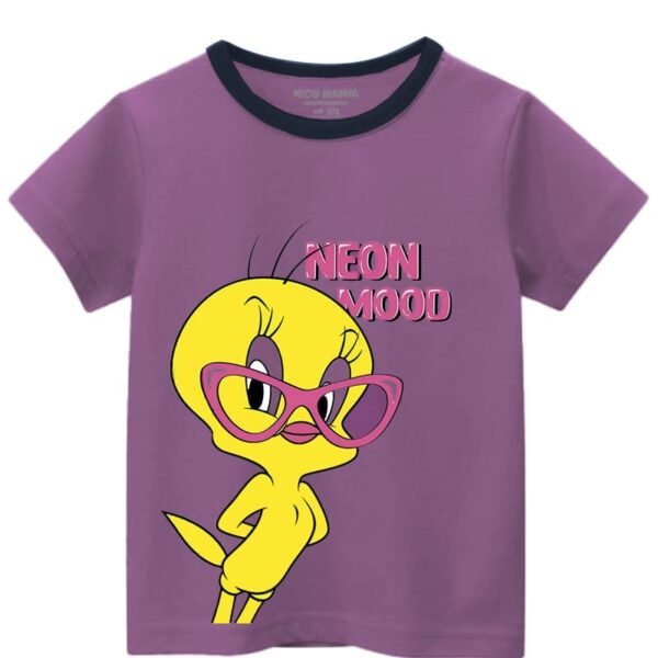 COTTON JERSEY GIRLS T-SHIRT NEON MOOD