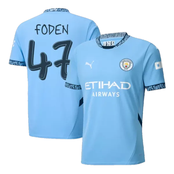 FODEN #47 Manchester City Home Soccer Jersey 2024/25 - UCL