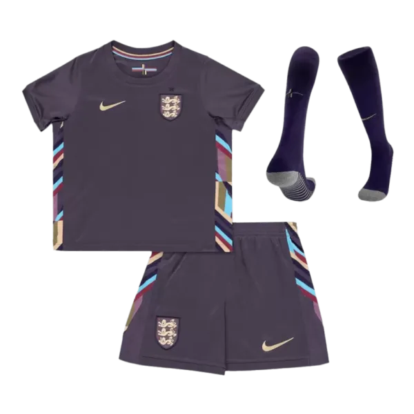 England Away Kids Soccer Jerseys Full Kit EURO 2024