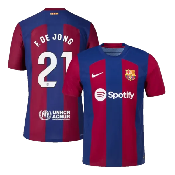 F. DE JONG #21 Barcelona Home Authentic Jersey 2023/24