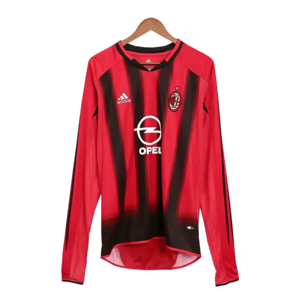 Vintage Soccer Jersey AC Milan Home Long Sleeve 2004/05