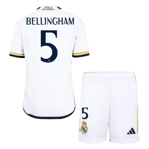 BELLINGHAM #5 Real Madrid Home Kids Soccer Jerseys Kit 2023/24