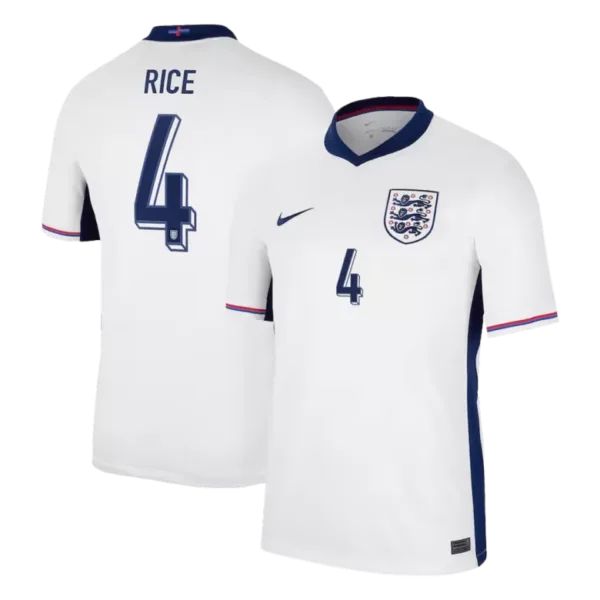 RICE #4 England Home Soccer Jersey EURO 2024