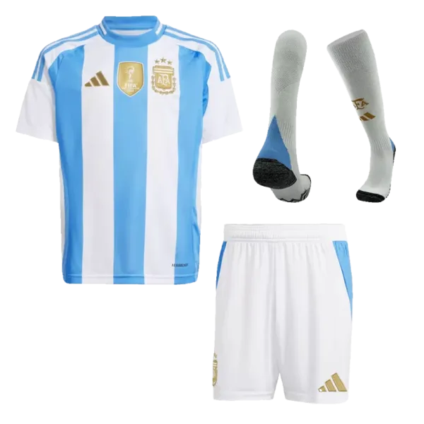 Argentina Home Kids Soccer Jerseys Full Kit 2024