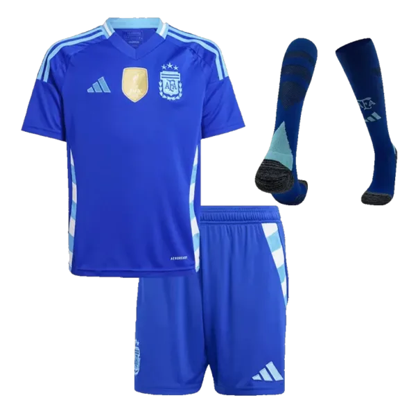 Argentina Away Kids Soccer Jerseys Full Kit 2024