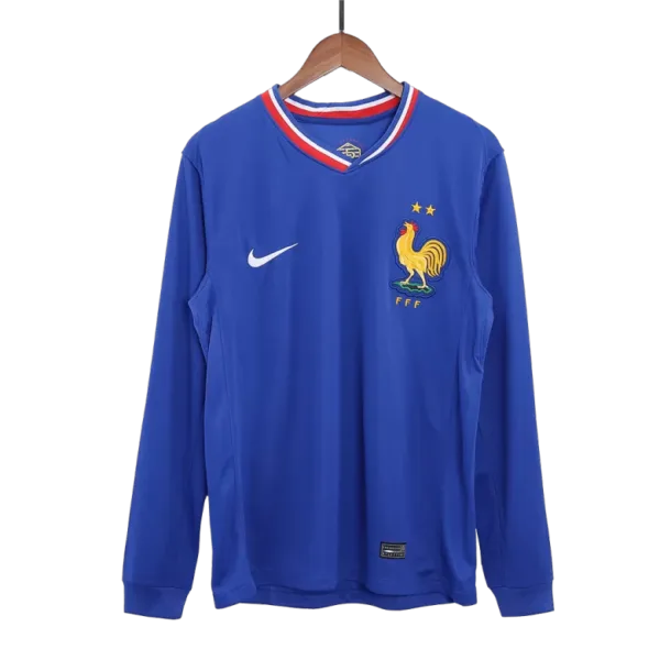 France Home Long Sleeve Soccer Jersey EURO 2024