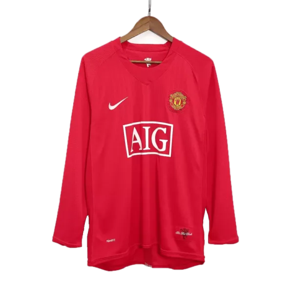 Vintage Soccer Jersey RONALDO #7 Manchester United Home Long Sleeve 2007/08