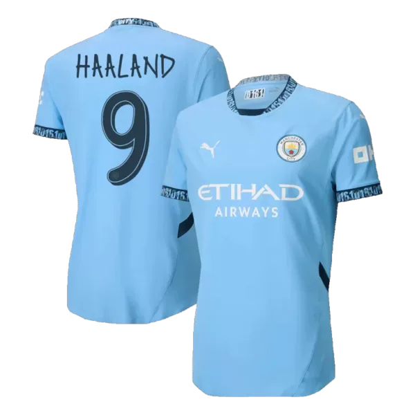 HAALAND #9 Manchester City Home Authentic Soccer Jersey 2024/25 - UCL