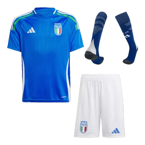 Italy Home Kids Soccer Jerseys Full Kit EURO 2024