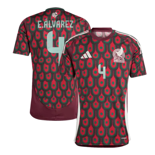 E.LVAREZ #4 Mexico Home Soccer Jersey Copa America 2024