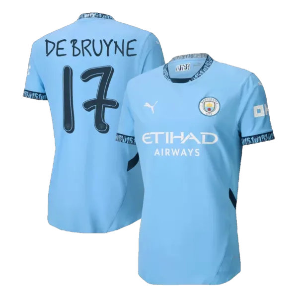 DE BRUYNE #17 Manchester City Home Authentic Soccer Jersey 2024/25 - UCL