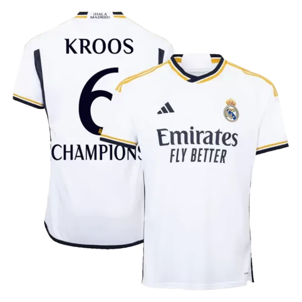 KROOS #6 CHAMPIONS  Real Madrid Home Soccer Jersey 2023/24