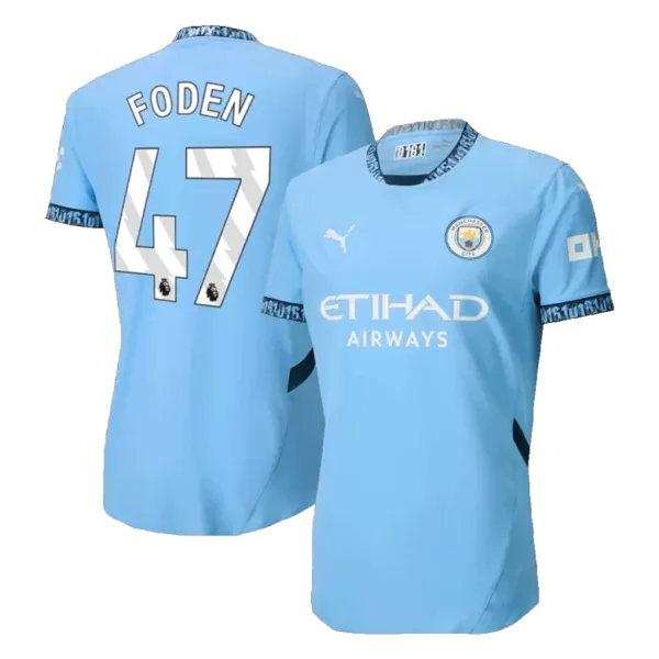 FODEN #47 Manchester City Home Authentic Soccer Jersey 2024/25