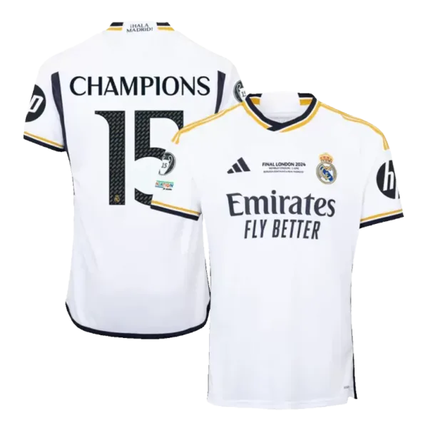 CHAMPIONS #15 Real Madrid Home Soccer Jersey 2023/24 - UCL FINAL