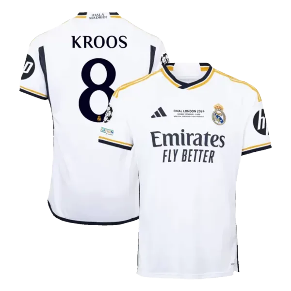 KROOS #8 Real Madrid Home Soccer Jersey 2023/24 - UCL FINAL