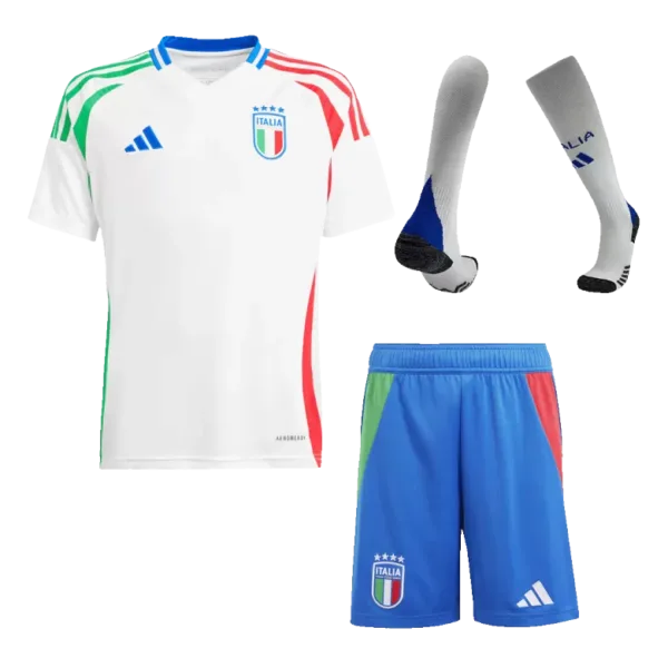 Italy Away Kids Soccer Jerseys Full Kit EURO 2024