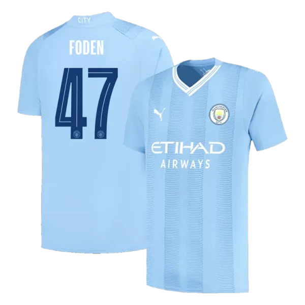 FODEN #47 Manchester City Home Soccer Jersey 2023/24 - UCL