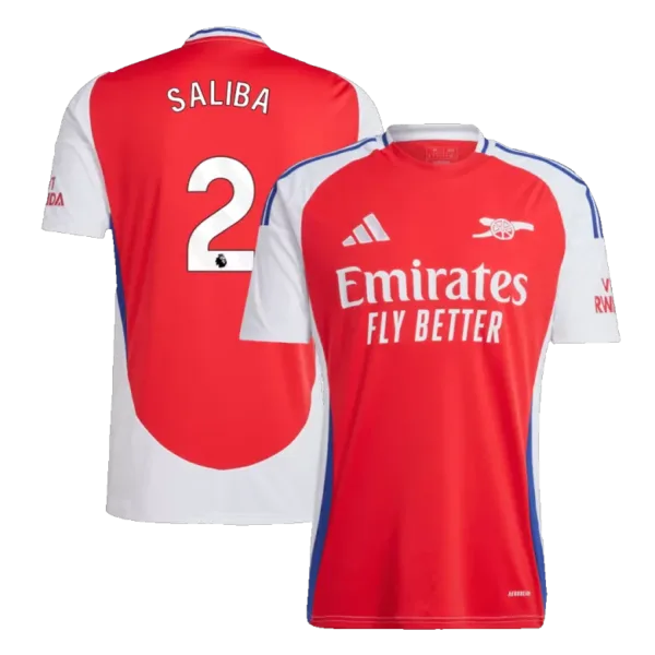 SALIBA #2 Arsenal Home Soccer Jersey 2024/25