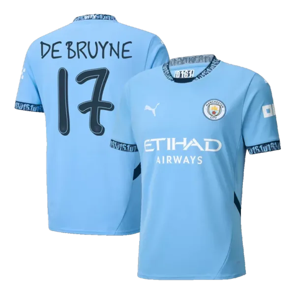 DE BRUYNE #17 Manchester City Home Soccer Jersey 2024/25 - UCL