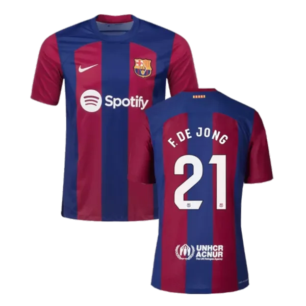 F. DE JONG #21 Barcelona Home Soccer Jersey 2023/24