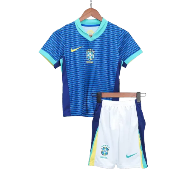 Brazil Away Kids Soccer Jerseys Kit Copa America 2024