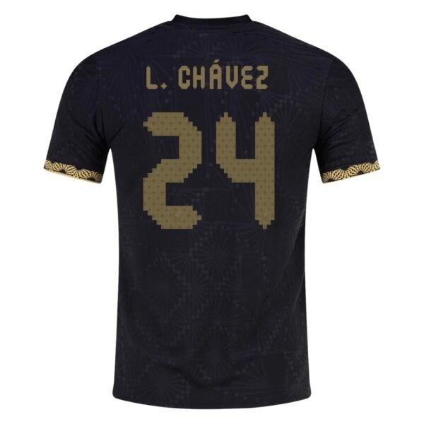 L. CHÁVEZ #24 Mexico Third Soccer Jersey Gold Cup Player Version 2025