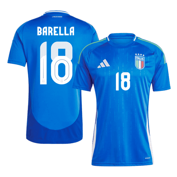 BARELLA #18 Italy Home Soccer Jersey EURO